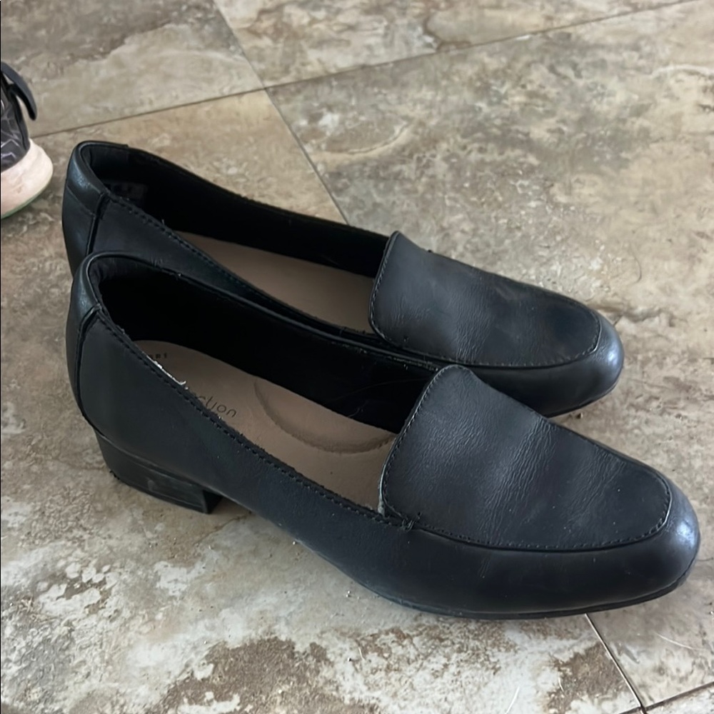 Clarks Black Loafers Minimalist Flats